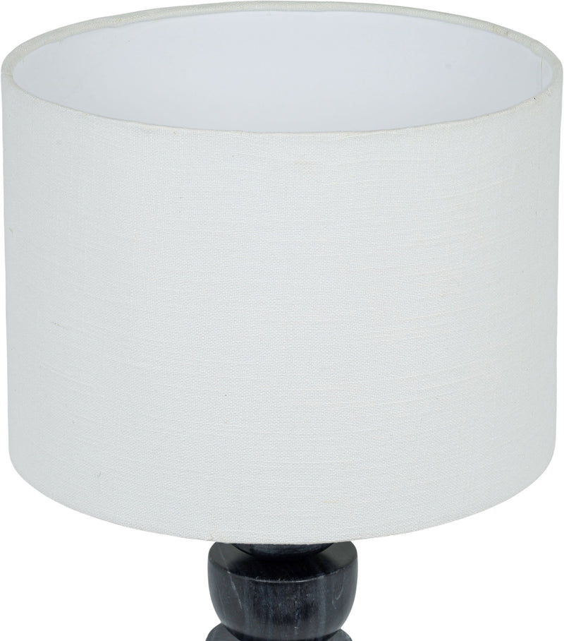 Opus - Genuine Marble, Linen Textured Fabric And Brass Table Lamp