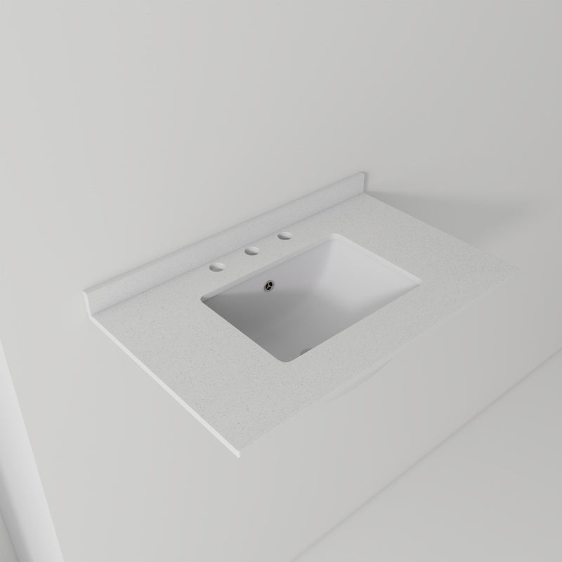 Basin Sink, 0.6" Ultra Thin Profile, Triple Faucet Holes