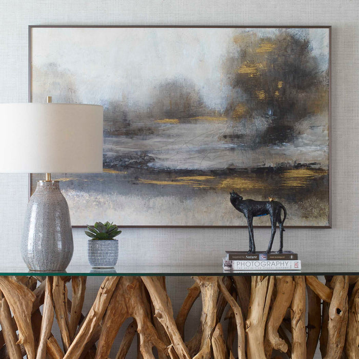 Gilt - Misty Landscape Framed Print - Pearl Silver