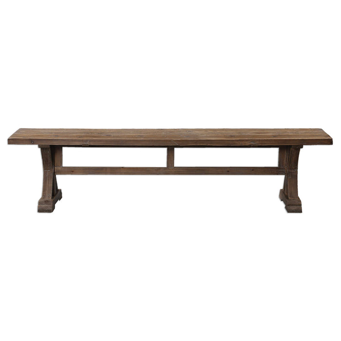 Stratford - Salvaged Wood Bench - Dark Brown