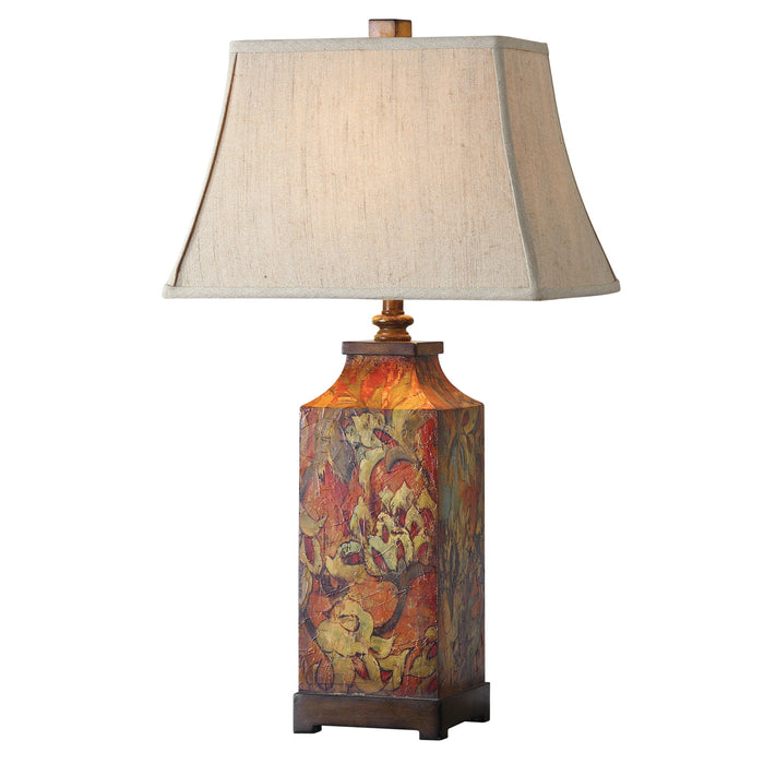 Colorful Flowers - Table Lamp - Orange