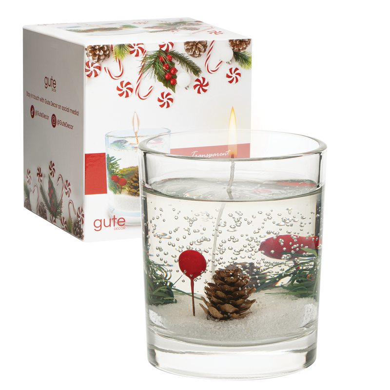 Gute Round Holiday Candle - Fir 3.6" H - 200 Hour Burn Time