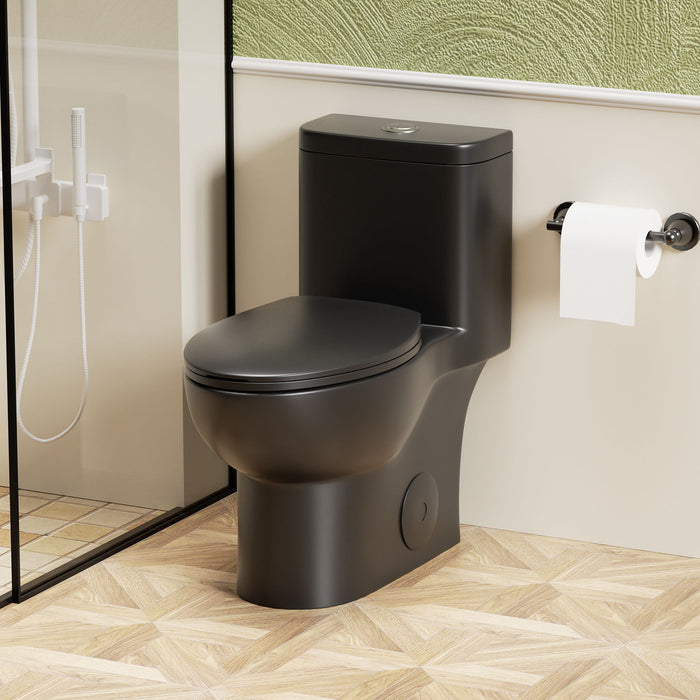 1 Piece Toilet With Tornado Flush, Soft Closing Seat
