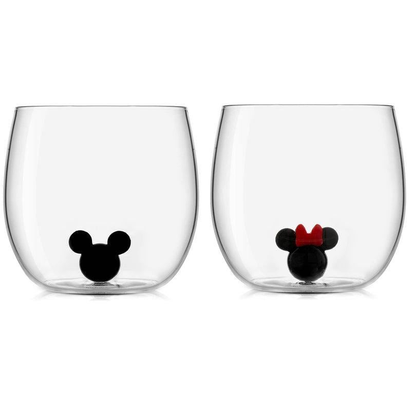 Disney Mickey Mouse & Minnie Icon Drinking Glass | Set of 2