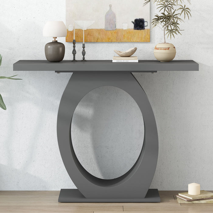 Console Table With Oval Base And Reinforced Bottom Plate
