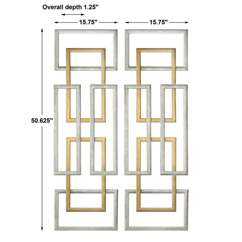 Aerin - Geometric Wall Art (Set of 2) - Gold