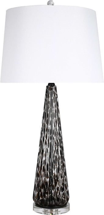 "Eclipse Radiance" Art Glass Table Lamp (Set of 2) - Black Art Glass