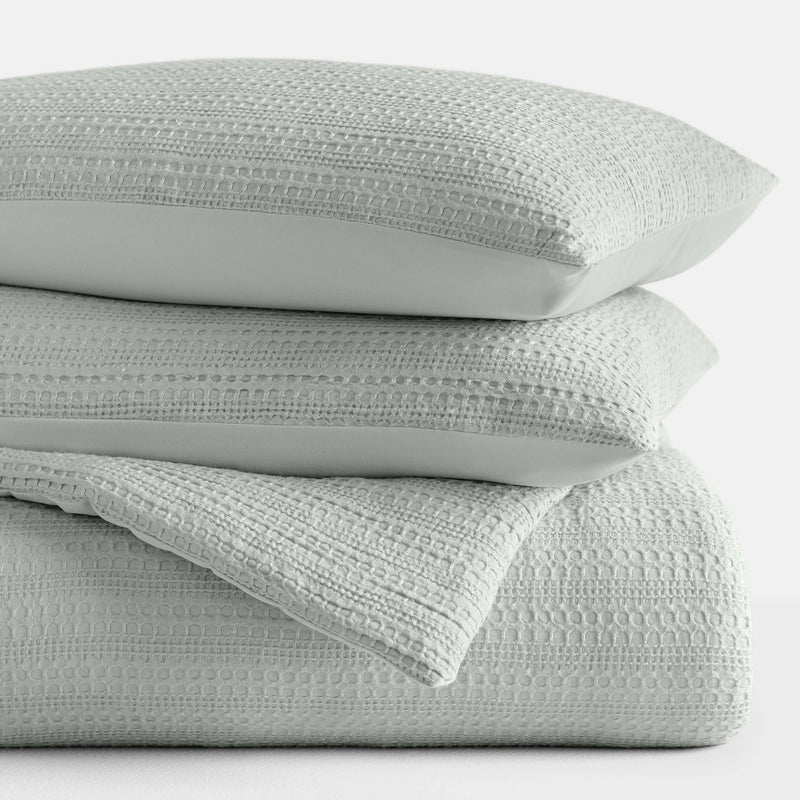 Waffle Textured 3 Piece Down Alternative Comforter Set