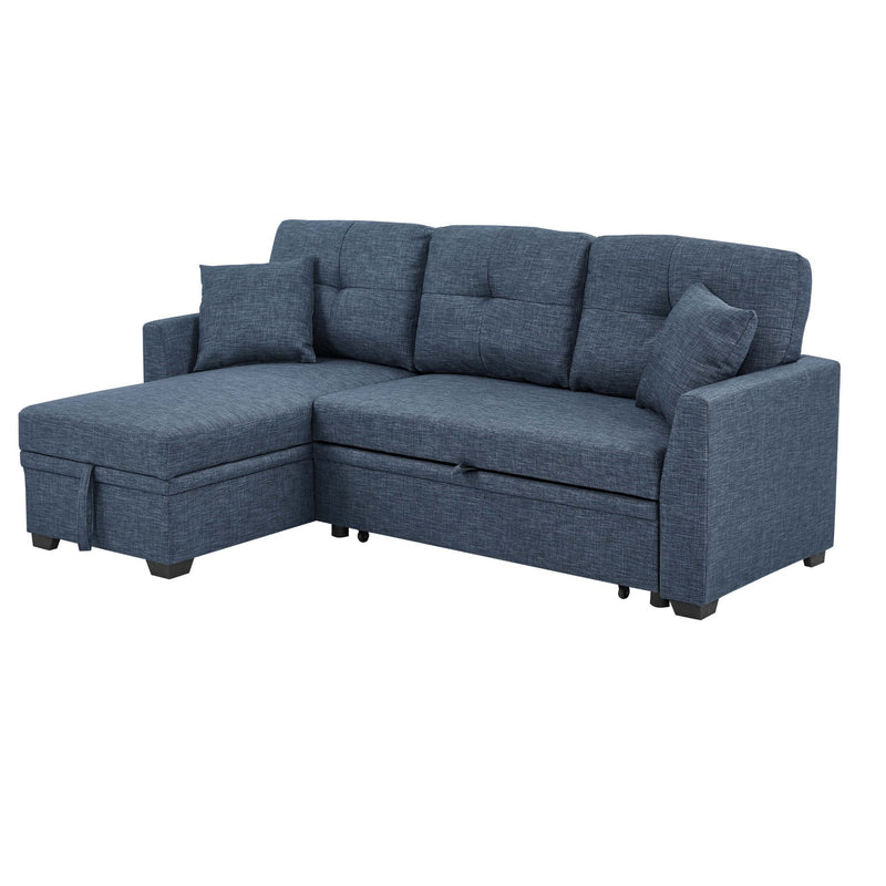 Upholstered Sectional & Pull Out Bed And Chaise Storage