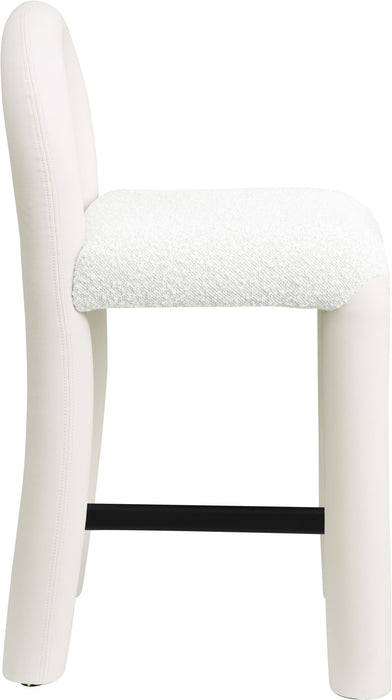 Amari - Vegan Leather and Boucle Fabric Stool