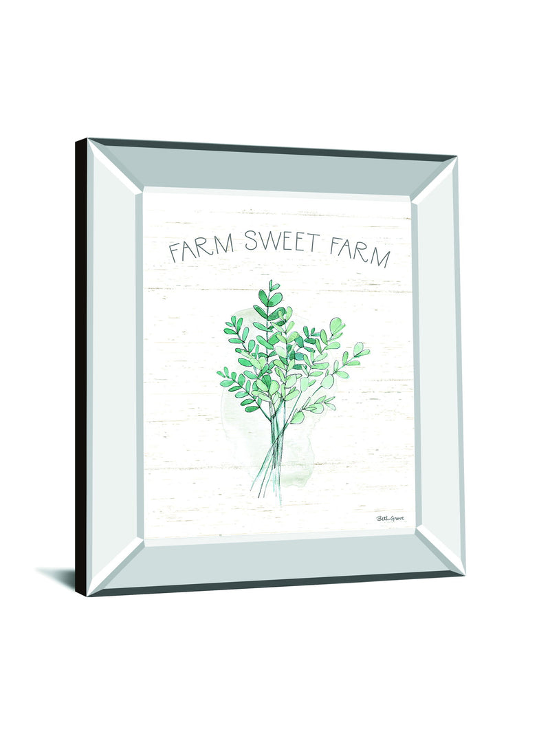 Farmhouse Cotton V By Beth Grove - Mirror Framed Print Wall Art - White