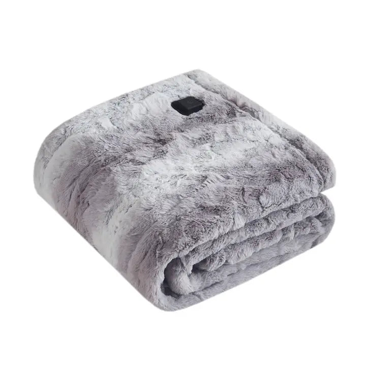 Heated Wrap Faux Fur Wearable Blanket Electric Throw