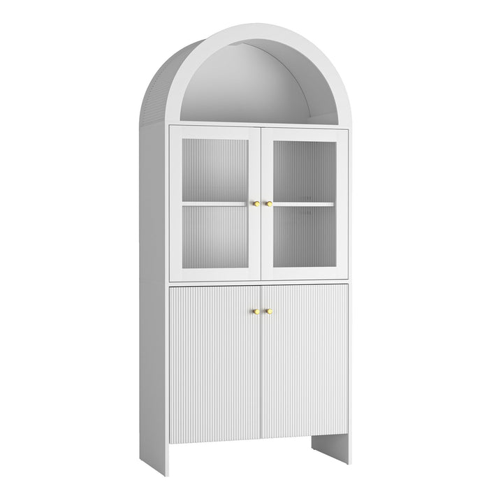 Modern Tech Inspired Dome Cabinet With LED Lighting