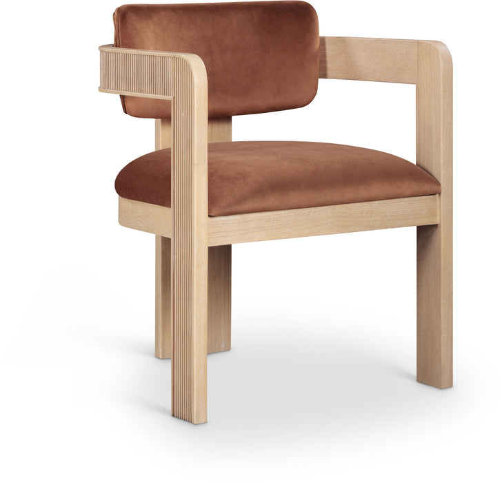 Sacha - Velvet Dining Chair With Natural Base (Set of 2)