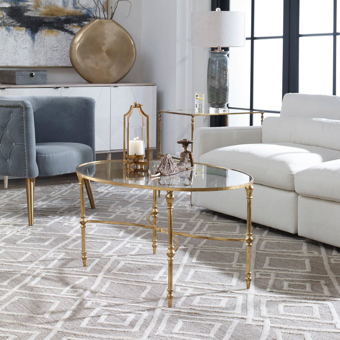 Vitya - Glass Coffee Table - Gold