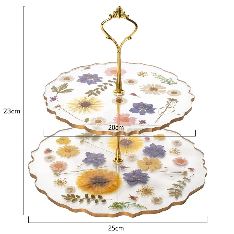 Floral Cupcake & Cake Dessert Stand, Resin Flower Tower