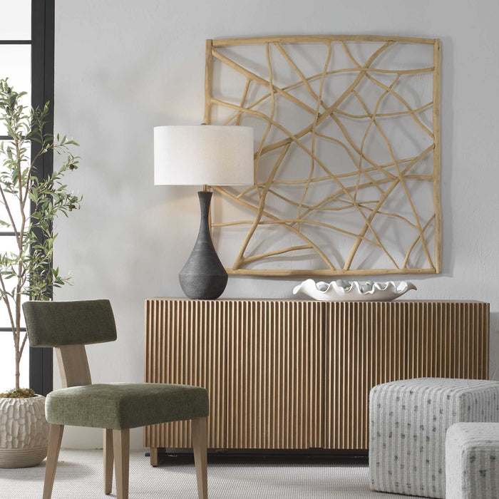 Tangled Up - Outdoor Teak Wall Decor - Woodtone