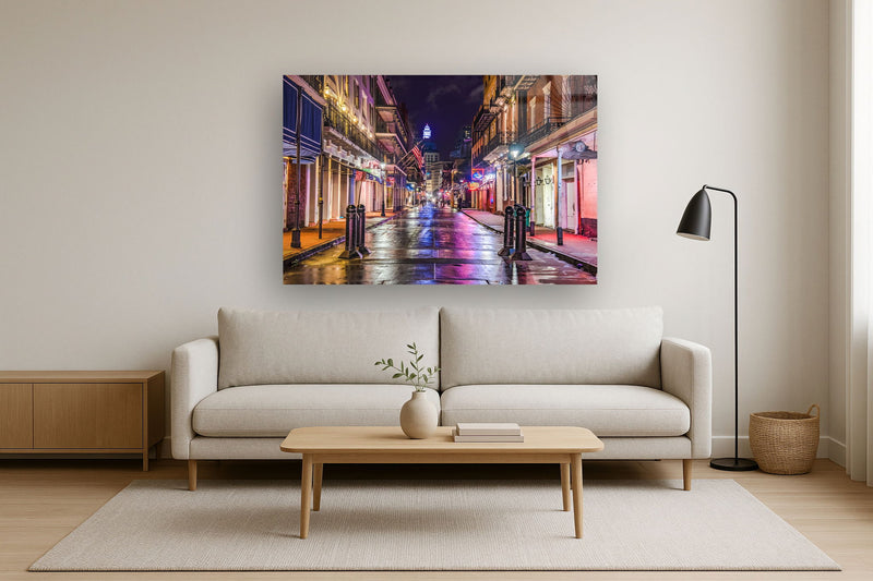 Tempered Glass With Foil - Bourbon Street New Orleans - Purple