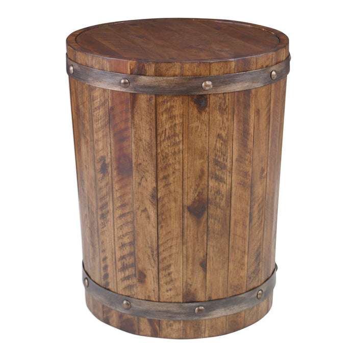 Ceylon - Wine Barrel Side Table - Dark Brown