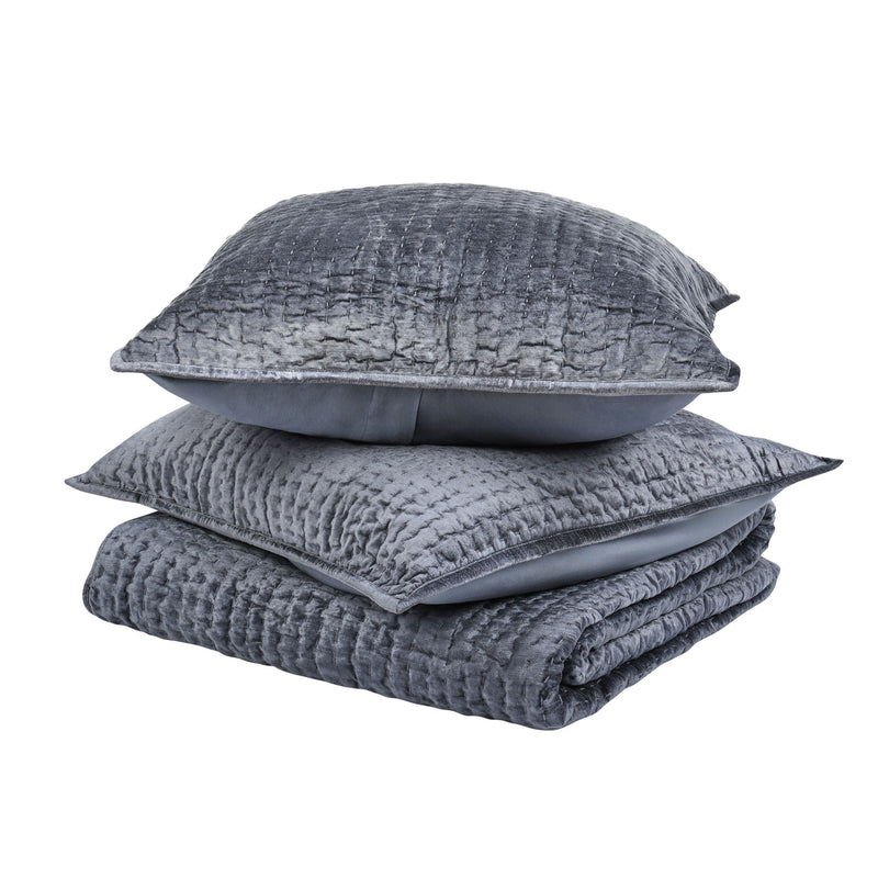 Bari - Velvet Queen Quilt - Sea Fog