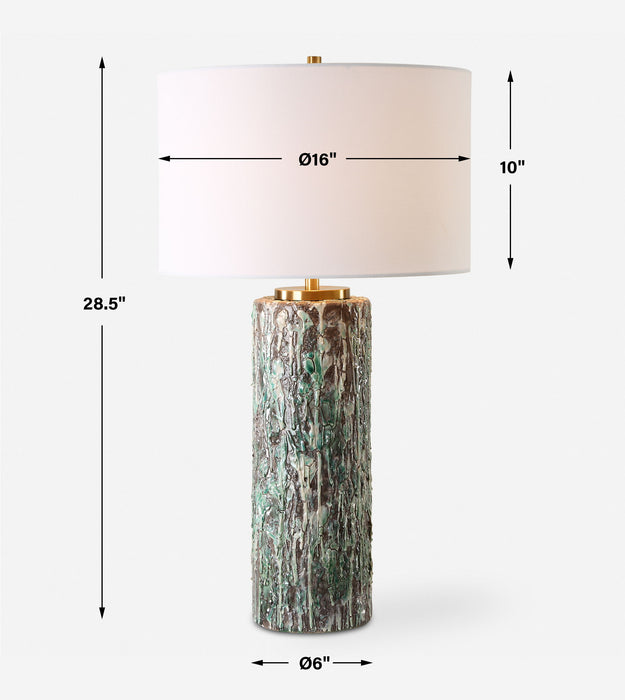 Meltdown - Ivory Teal Table Lamp