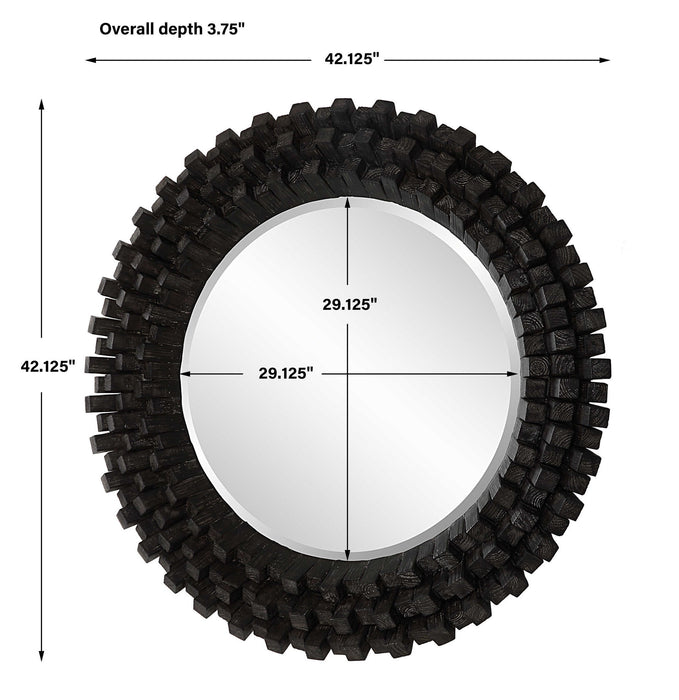 Circle Of Piers - Round Mirror - Black
