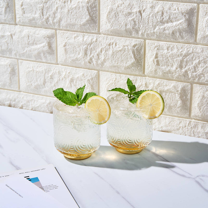 Gatsby Lowball Drinking Glassware | Set of 2 (13 OZ)