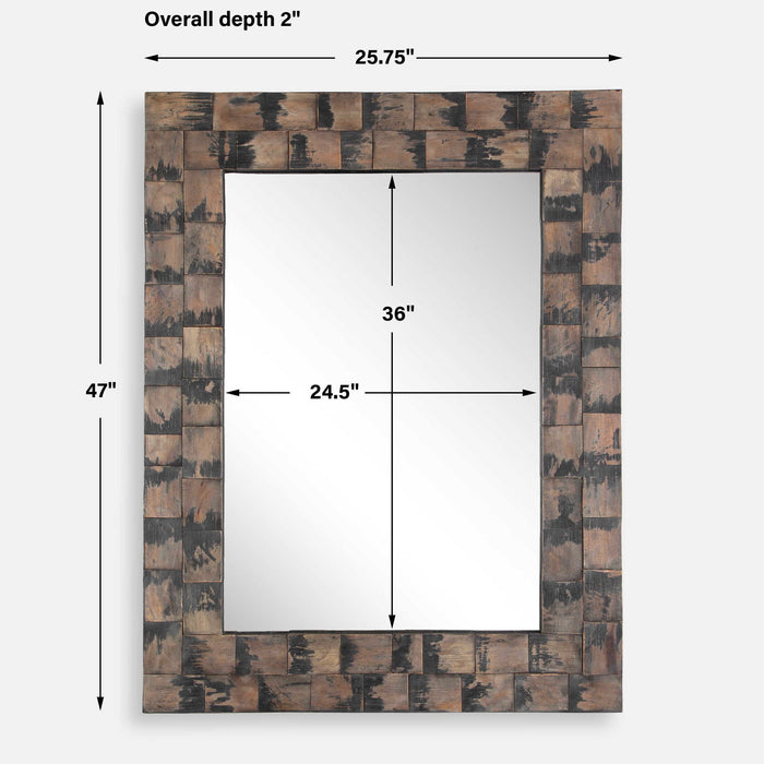 Burke - Wooden Mirror - Light Brown