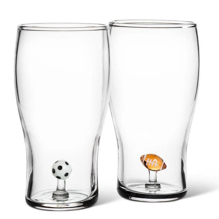 Football Icon Beer Glass-6"H(20oz)