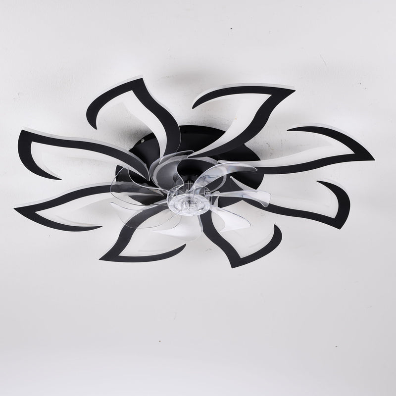 Flower Ceiling Fan With Remote Controlled LED Light, Flush Mount DC Motor Fan