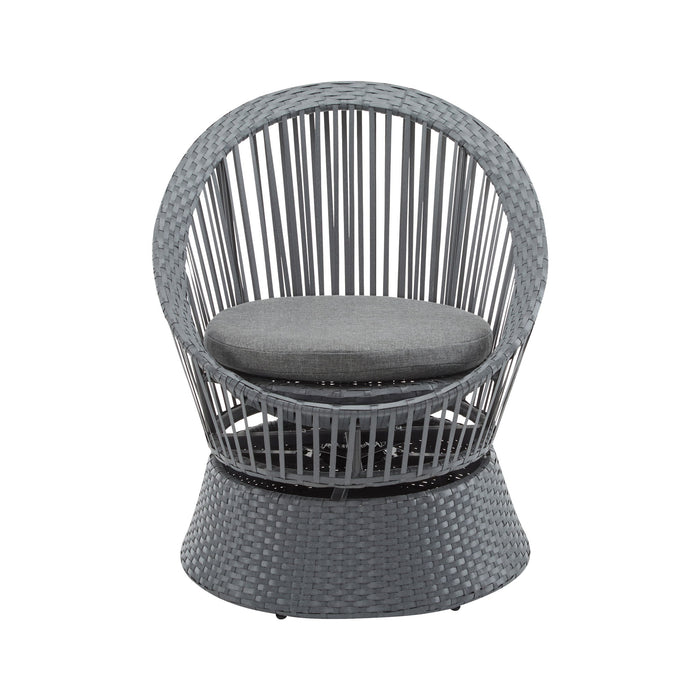 Modern Swivel Wicker Lounge Chair With Round Design