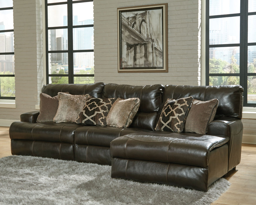 Como - 3 Piece Italian Leather Match Reclining Sofa