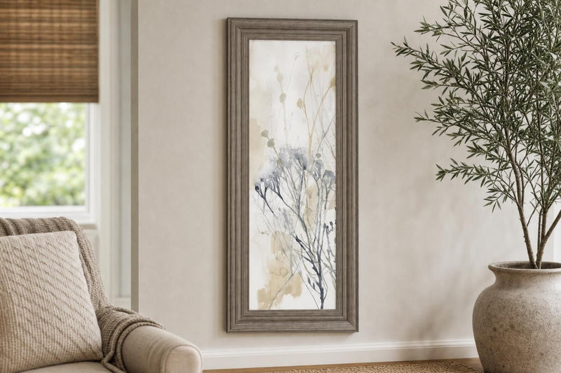 18x42 Wildflower Line Contour I By Jennifer Goldberger - Beige