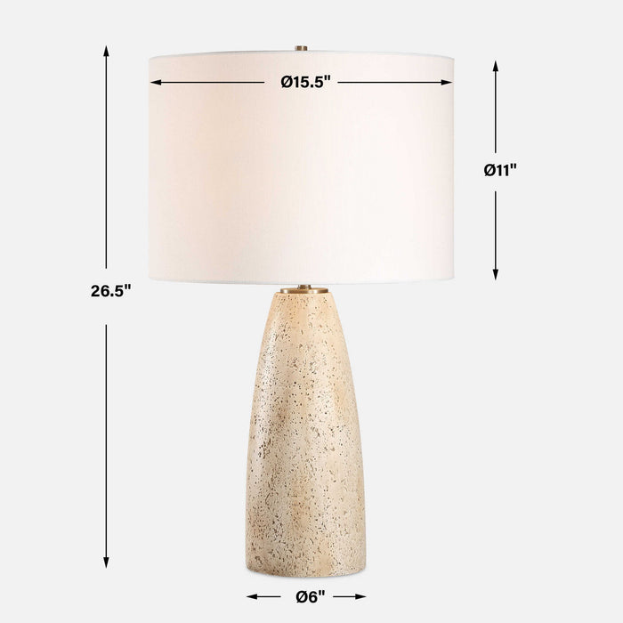 Maury - Travertine Table Lamp - Beige