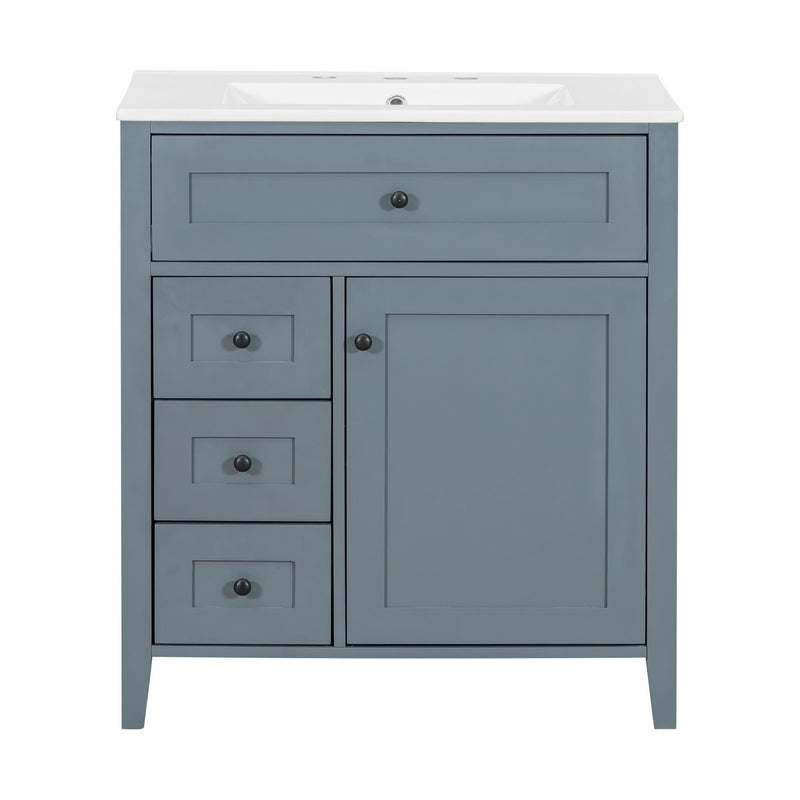 Modern Bathroom Vanity With Sink, 3 Drawers And Adjustable Shelf