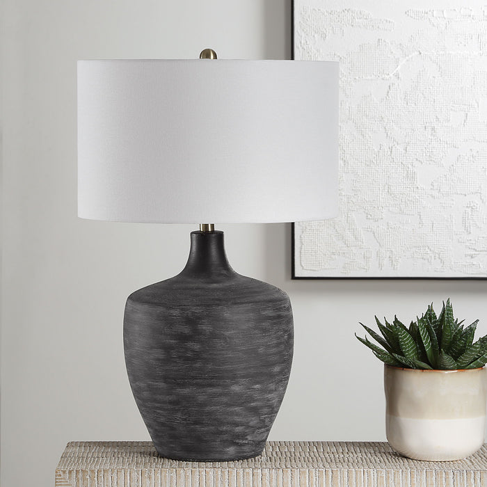 Graphite - Ribbed Table Lamp - Black