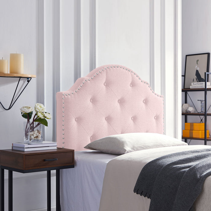 Flanner - Contemporary Fabric Upholstered Twin Headboard - Blush
