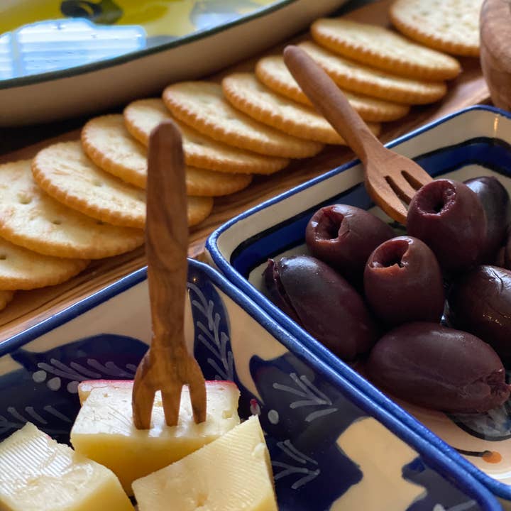 Mini Olive Wood Appetizer Fork | 2" | Set of 2