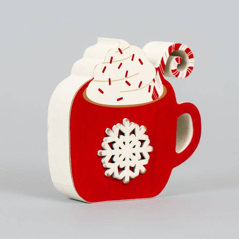 Red Chunky Wood Mug