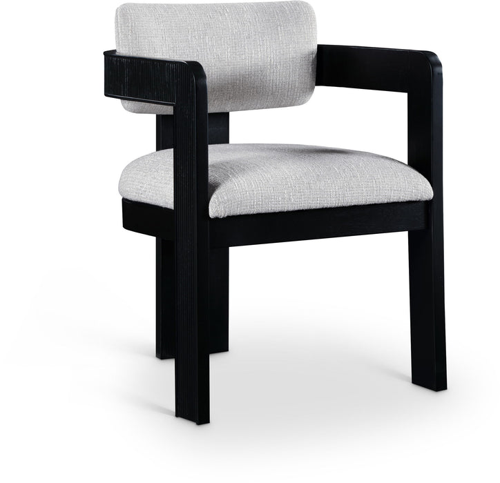 Sacha - Linen Dining Chair With Black Base (Set of 2)