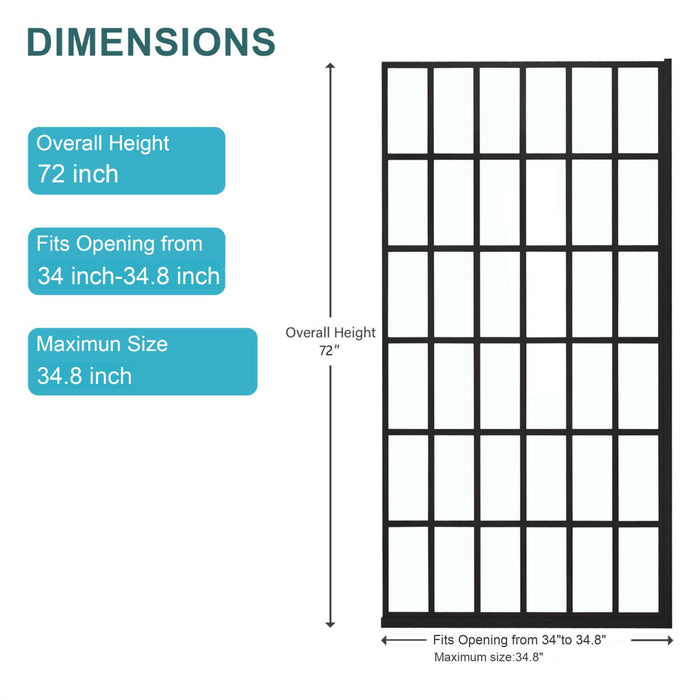 Frameless Fixed Shower Door, Open Entry Design