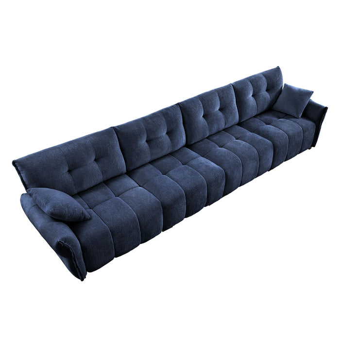 Modern Sofa & Pillows, Textured Cover, High Rebound Cushions