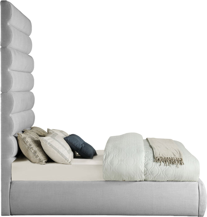 Adam - Linen Fabric Bed With 89" Headboard