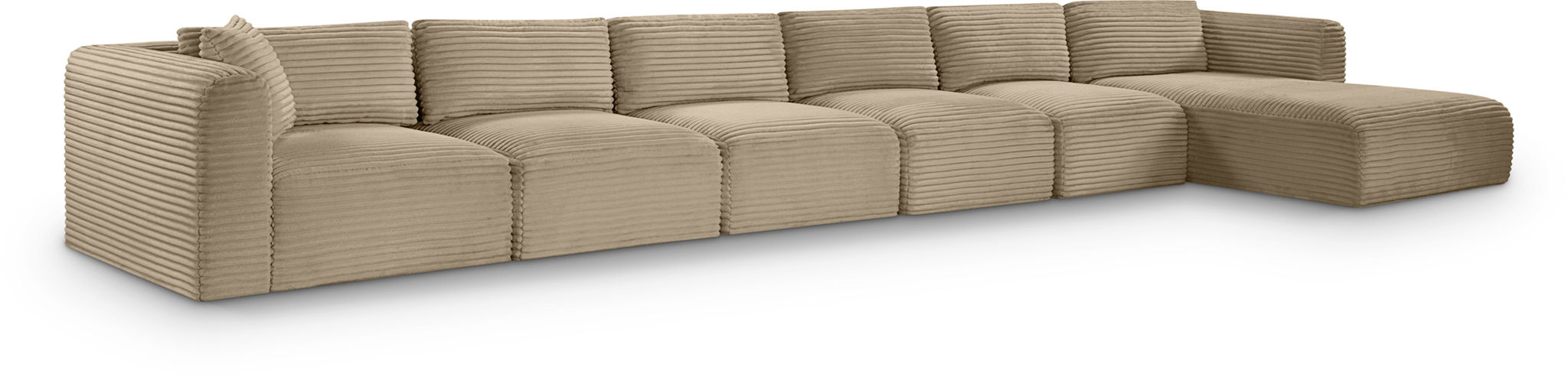Shaggy - Fabric 6 Piece Modular Sectional With Chaise