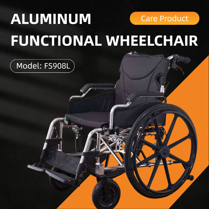 Lightweight Foldable Transport Wheelchair For Adults With Double X Force Support