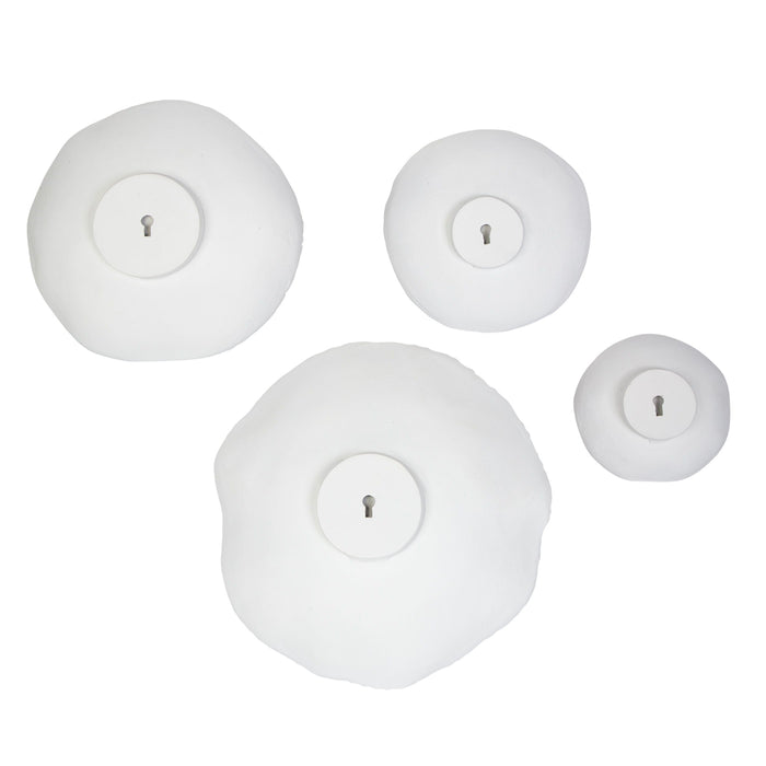 Lucky Coins - Metal Wall Bowls (Set of 4) - White