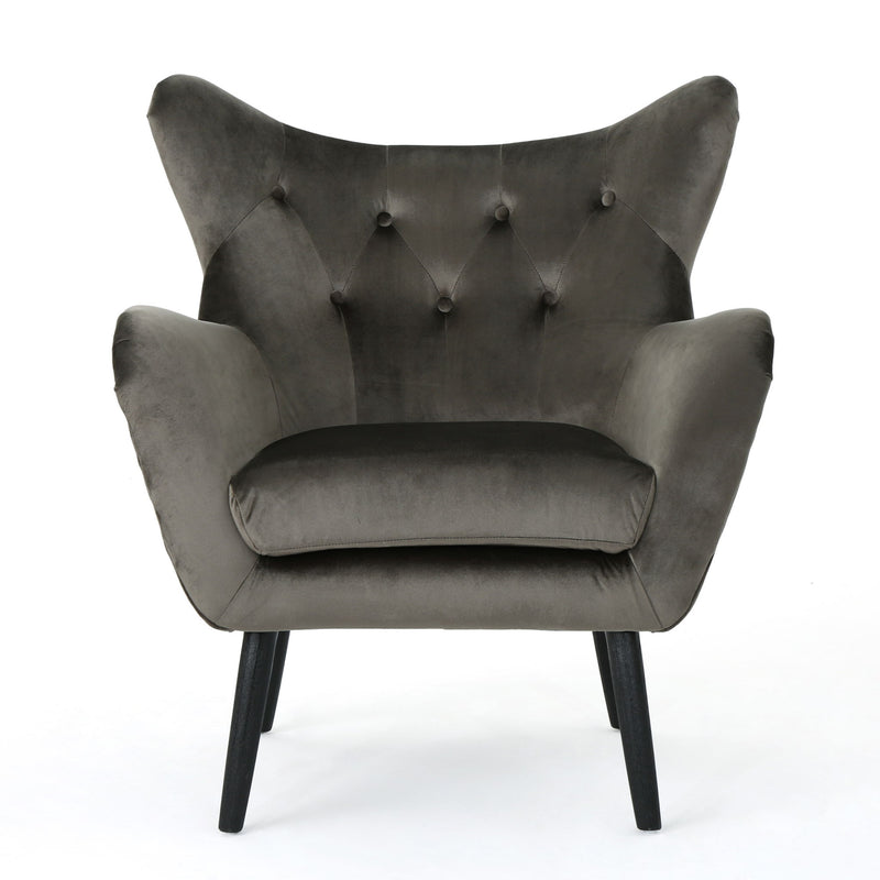 Alyssa - Mid Century Upholstered Arm Chair With Wingback Design