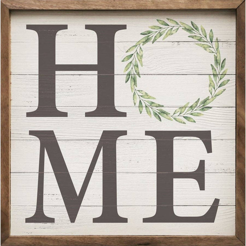 Home Block Wreath Whitewash