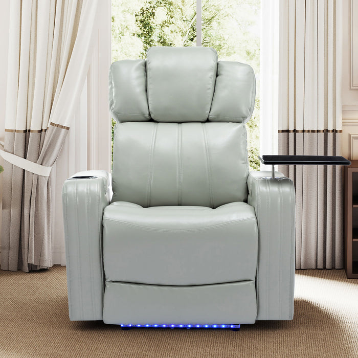 Power Recliner Theater Chair With Cooling Cup Holder, Bluetooth Speaker, LED Lights, USB Ports