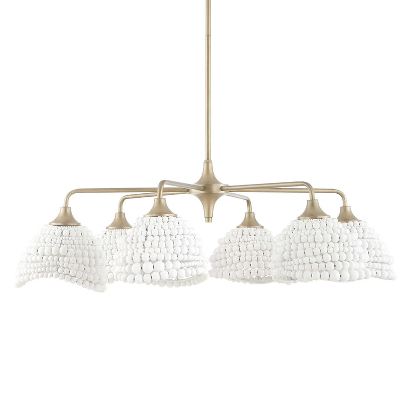 Biddeford - 6 Light Beaded Pendant - White